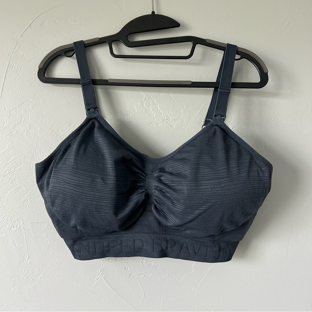 Kindred Bravely Sublime Hands-Free Pumping Nursing Bra Midnight Blue Large Busty
